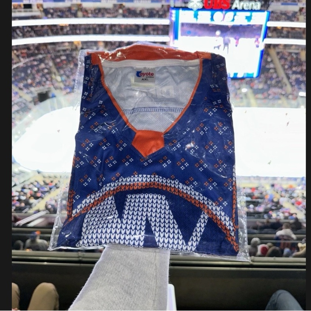 NY Isles Blue and Orange Ugly Sweater Jersey 2025